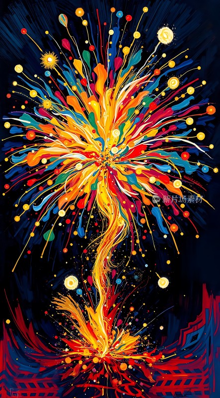 色彩爆炸火焰与色彩的交响曲