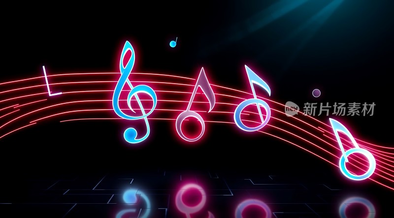 霓虹音符跳动旋律