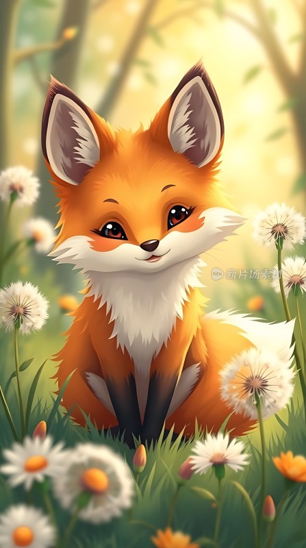 阳光下的萌狐小精灵