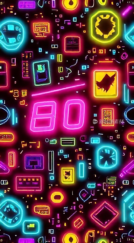 霓虹灯数码科技感背景