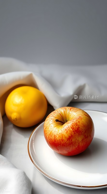 苹果与柠檬的静物之美