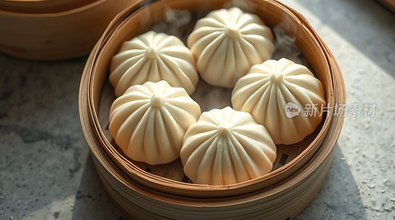 蒸笼里的美味包子