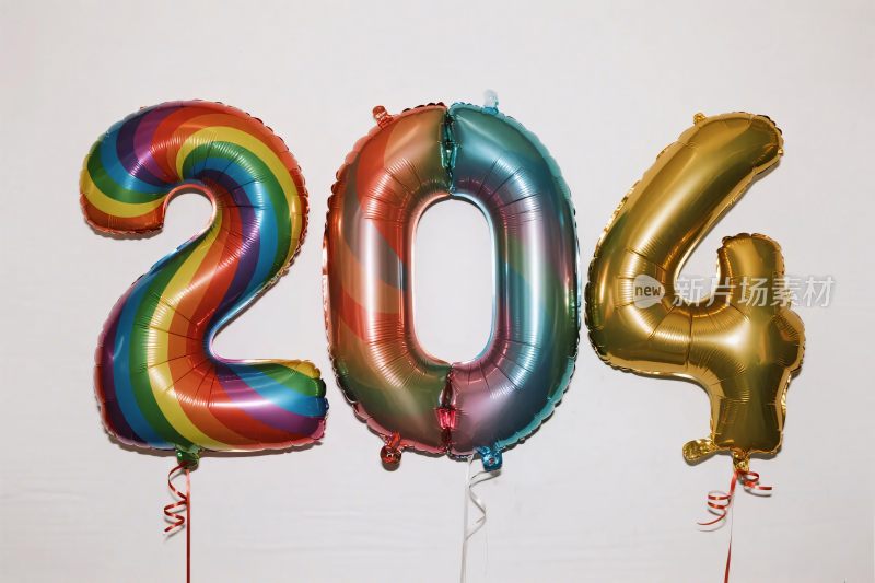 彩色气球数字装饰