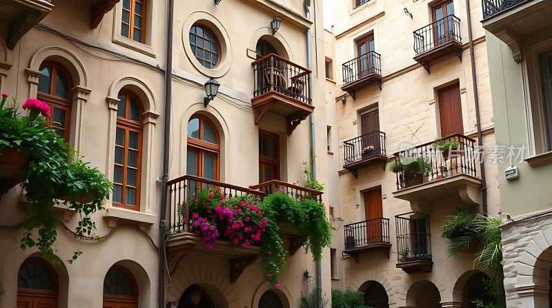 欧式建筑风情街景