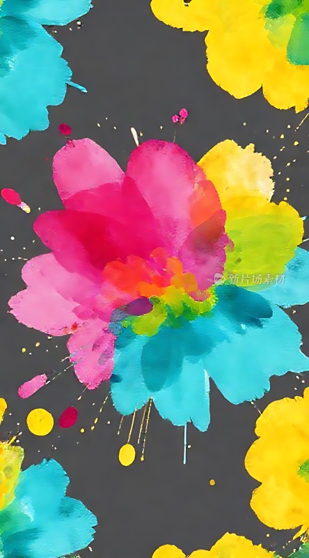 五彩斑斓的花朵绽放