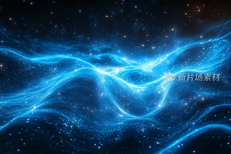 梦幻蓝色星空光带背景