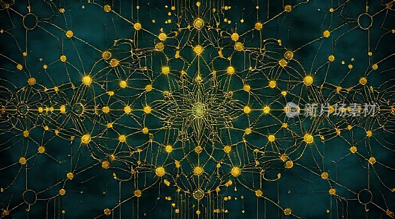 金色神经元网络结构图