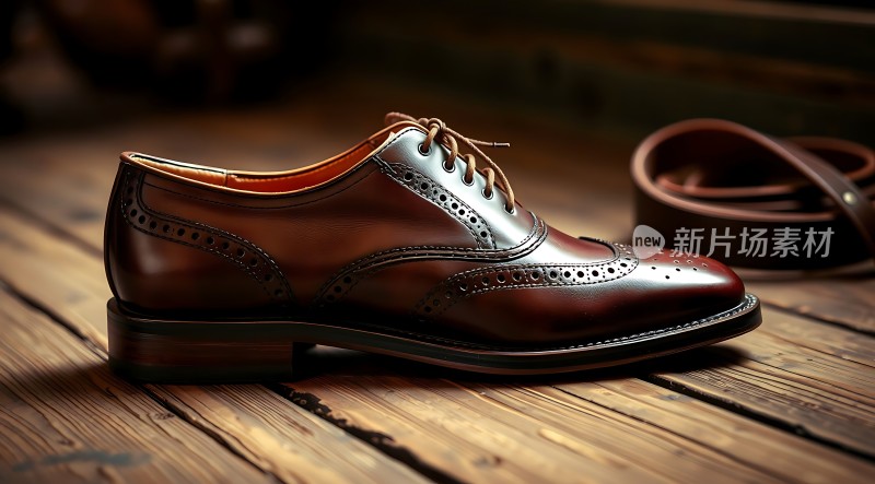 棕色皮鞋展示
