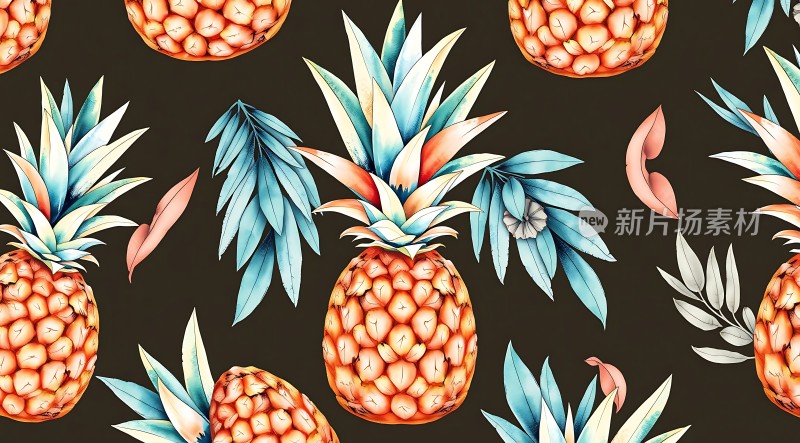 热带风情菠萝图案