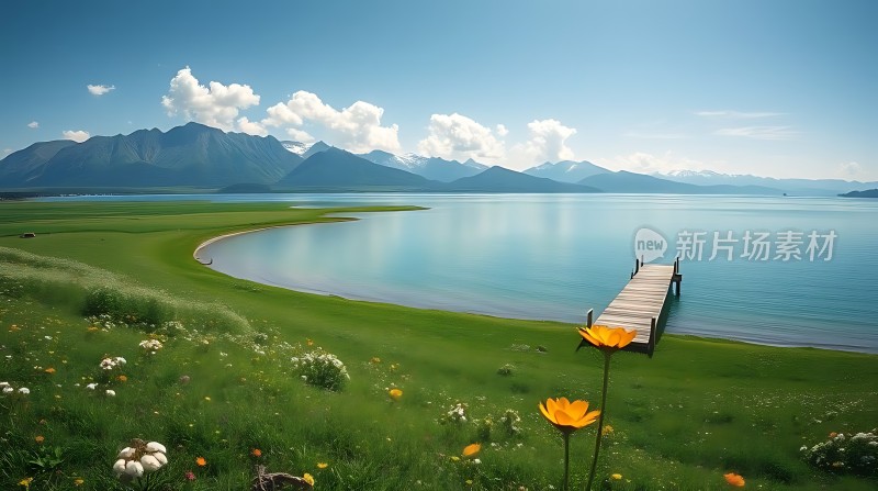 湖畔花语山色水韵