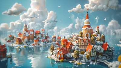 童话般的糖果世界城堡3D 童话般的糖果世界城堡3D