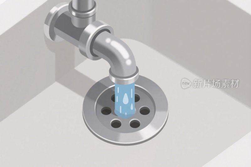 水龙头排水装置插画