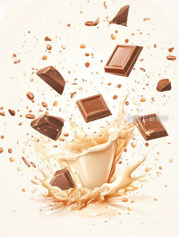 白色背景巧克力广告海报
