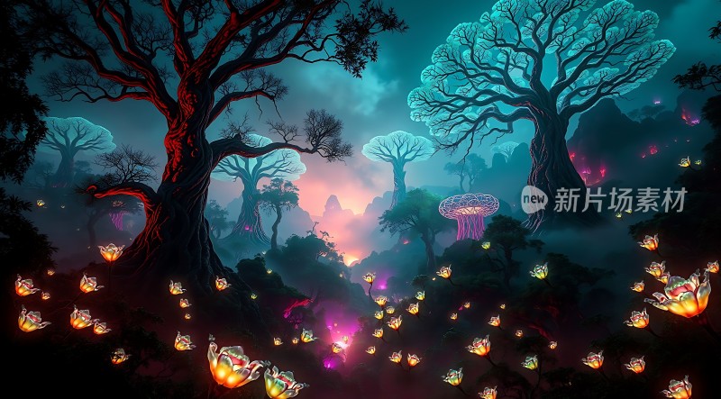 神秘森林夜光奇景