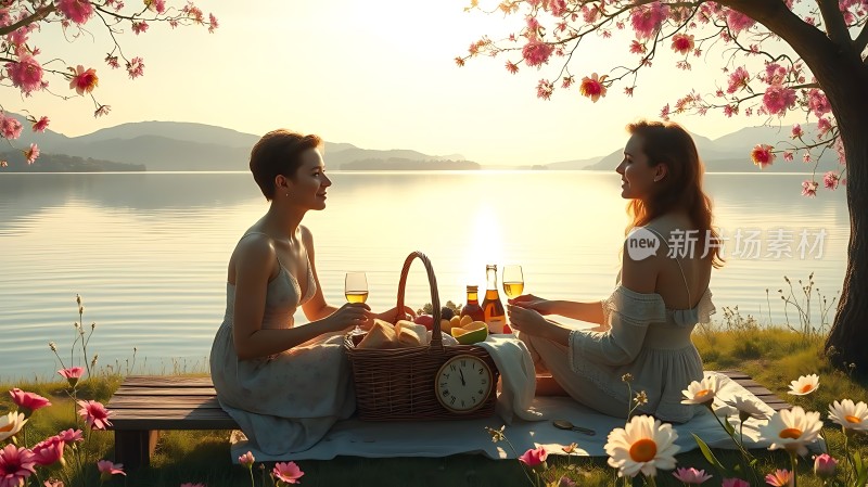 湖畔春日野餐时光