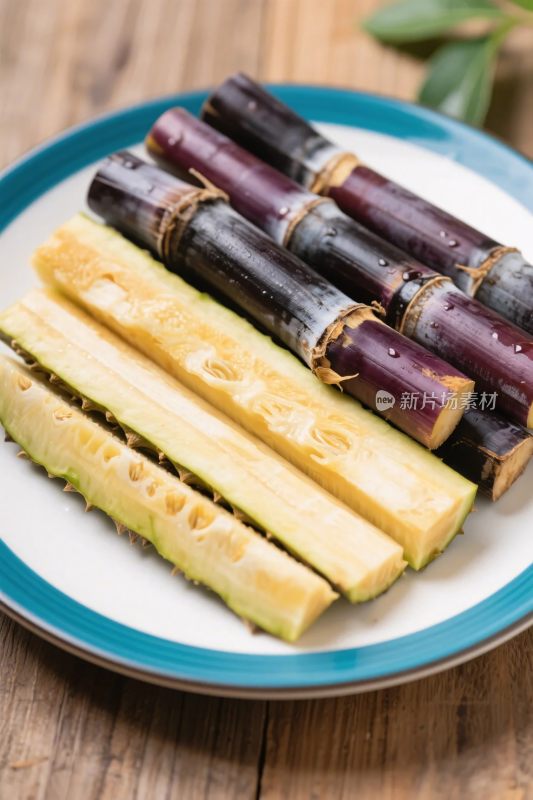 盘装甘蔗食材特写