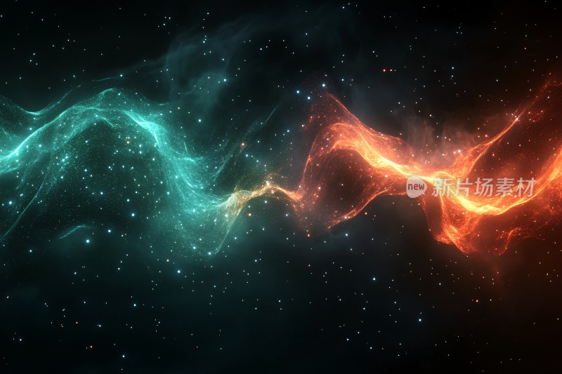 绚丽星空流动光带背景图