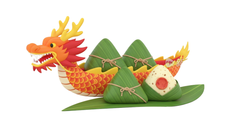 3D卡通端午节元素插画