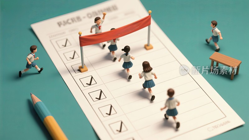 答题试卷卡上，微缩的高考学生冲刺终点