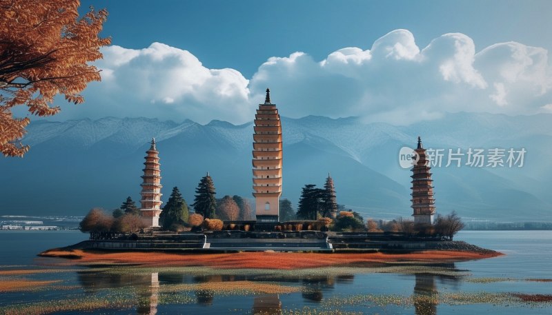 崇圣寺三塔晨曦