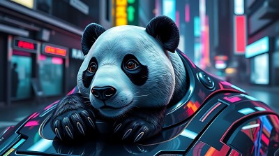 未来都市中的熊猫骑士 未来都市中的熊猫骑士