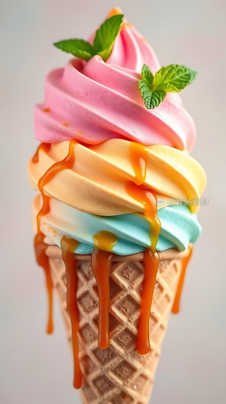 彩色冰淇淋甜筒