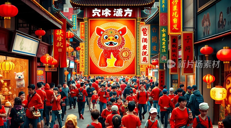 春节庙会人潮涌动热闹非凡