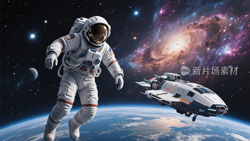 太空宇航员与宇宙场景