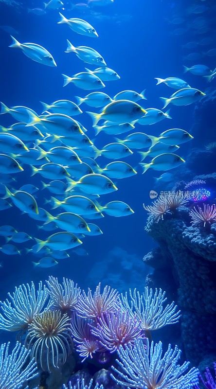 海洋之舞鱼群与珊瑚共舞