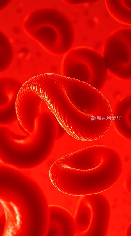 红色血管与血细胞交织