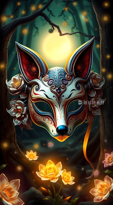 神秘狐狸面具与梦幻森林