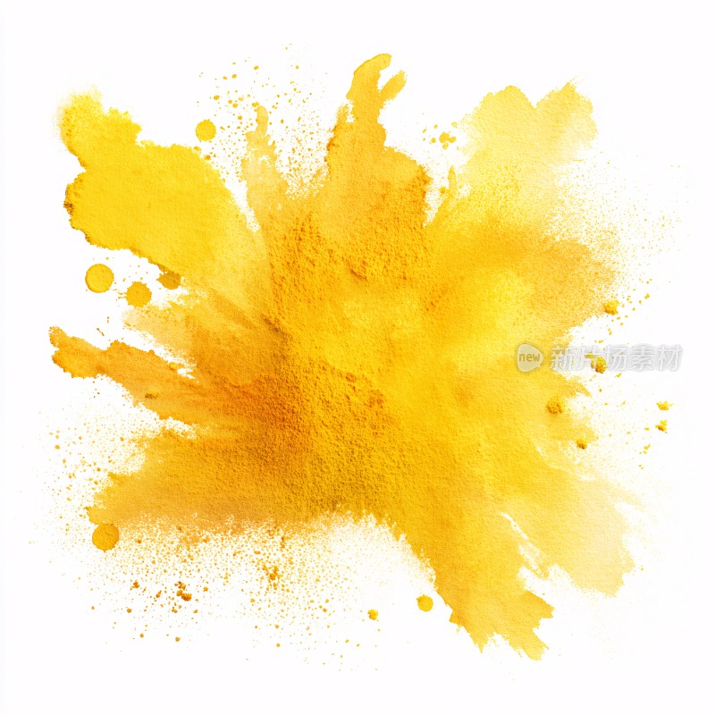 黄色粉末喷溅插画