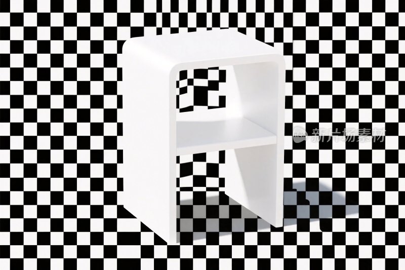 白色立体字母造型柜