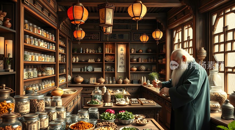 药铺里的智慧老人