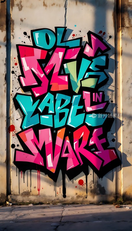 多彩涂鸦艺术墙