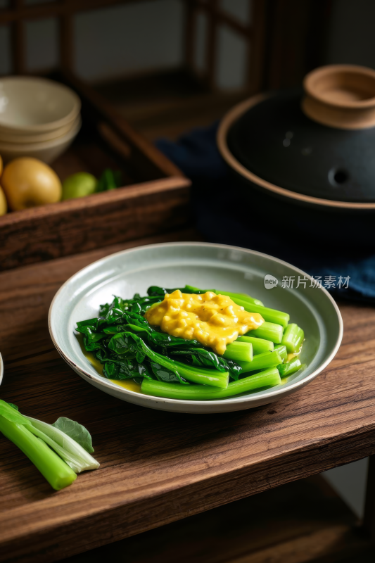 炒芥蓝中国传统经典美食中式家常美味食物