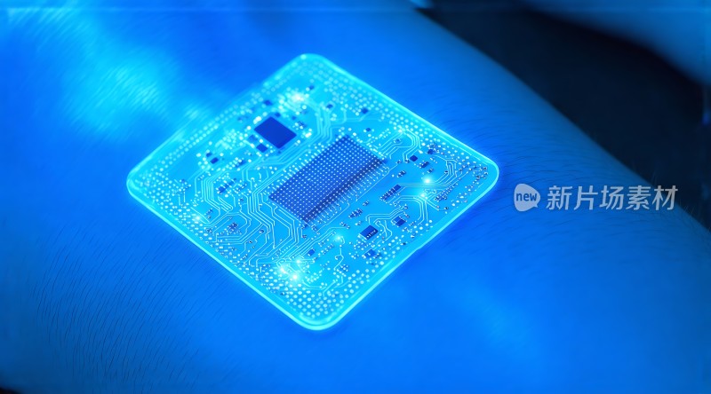 新片场素材  蓝光芯片科技感