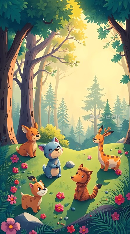 森林里的动物聚会
