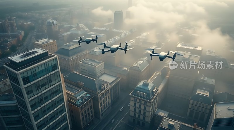 无人机编队飞越城市天际线