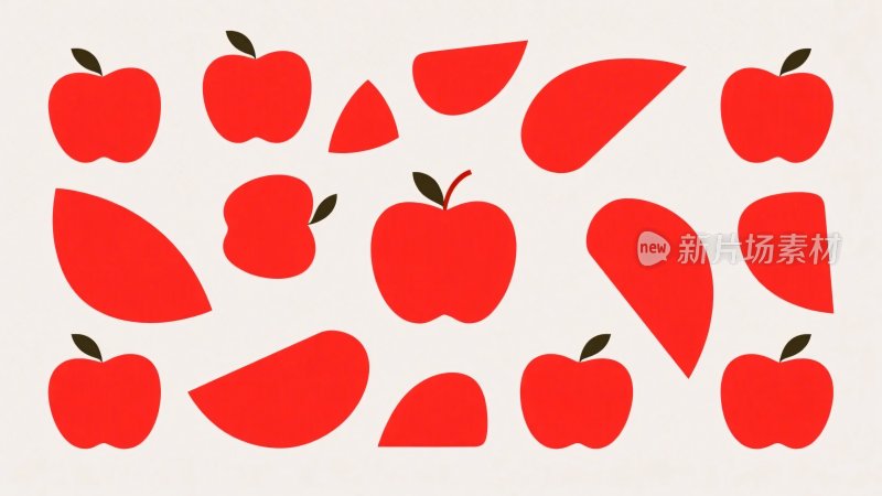 红色水果插画集合