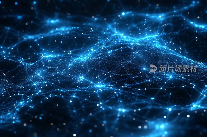 蓝色科技感网络线条背景