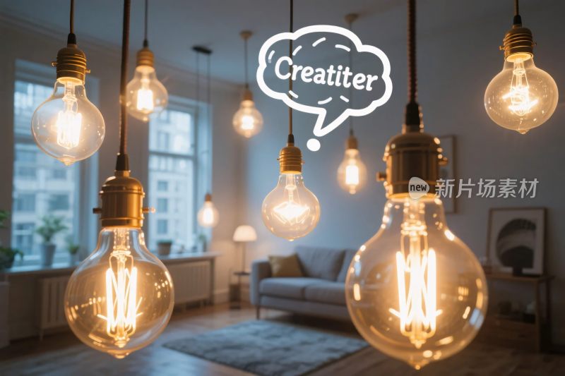 创意灯泡室内场景