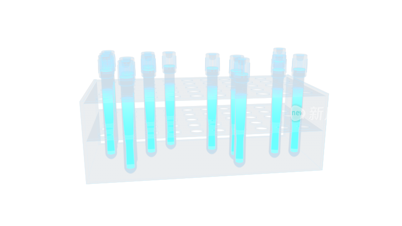 试管实验室器材 试验仪器科幻透明网格线框