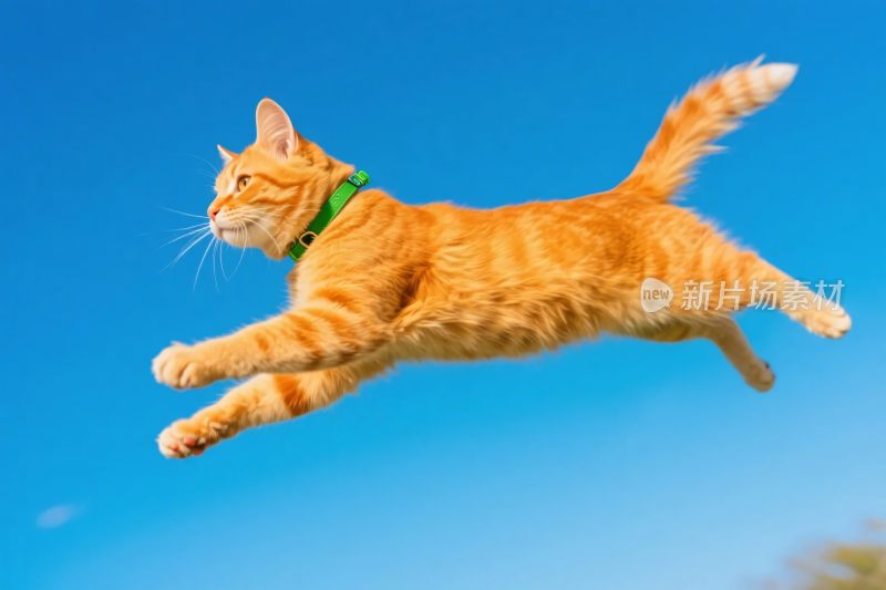 橘猫跳跃瞬间