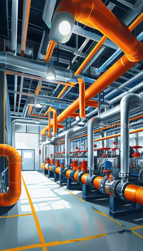 现代工厂管道系统