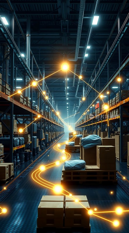 智能物流仓库科技感十足