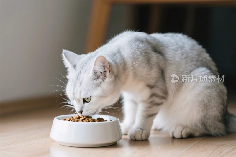 家养猫咪进食画面