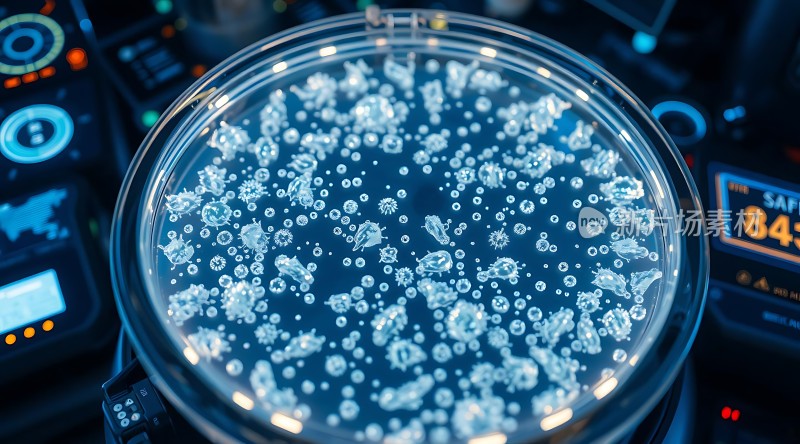 实验室中的微生物培养皿