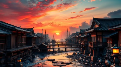 日落古街水乡情 日落古街水乡情
