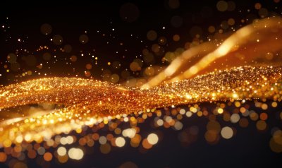 金色金沙光点辉煌曲线线条散点背景 金色金沙光点辉煌曲线线条散点背景